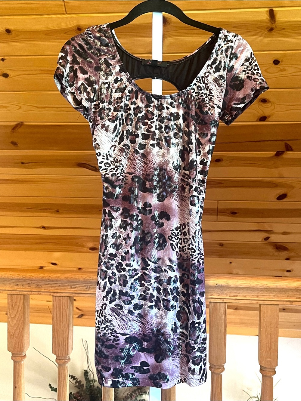 Just Flirt Y2K Leopard Print Backless Bodycon Sexy Mini Dress Size S